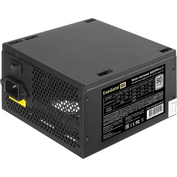 Блок питания 600W EXEGATE 80 PLUS® 600PPH-LT EX282044RUS Блок питания 600W EXEGATE 80 PLUS® 600PPH-LT EX282044RUS