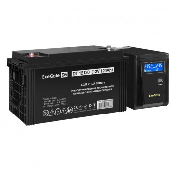 Комплект EXEGATE ИБП EX295986RUS + батарея 120Aч EX282988RUS 1шт