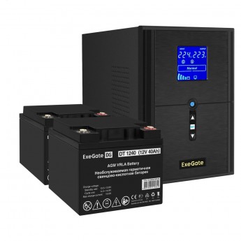 Комплект EXEGATE ИБП EX295989RUS + батарея 40Aч EX282976RUS 2шт Комплект EXEGATE ИБП EX295989RUS + батарея 40Aч EX282976RUS 2шт
