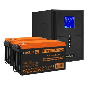 Комплект EXEGATE ИБП EX295989RUS + батарея 65Aч EX282982RUS 2шт Комплект EXEGATE ИБП EX295989RUS + батарея 65Aч EX282982RUS 2шт