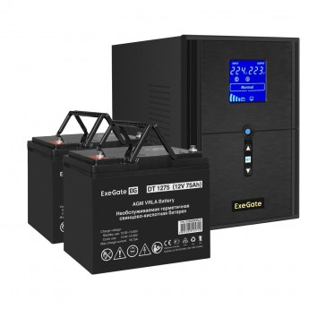 Комплект EXEGATE ИБП EX295989RUS + батарея 75Aч EX282983RUS 2шт Комплект EXEGATE ИБП EX295989RUS + батарея 75Aч EX282983RUS 2шт