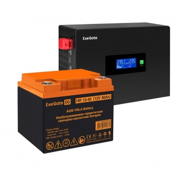 Комплект EXEGATE ИБП EX295992RUS + батарея 40Aч EX282979RUS 1шт