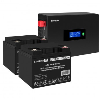Комплект EXEGATE ИБП EX295994RUS + батарея 40Aч EX282976RUS 2шт Комплект EXEGATE ИБП EX295994RUS + батарея 40Aч EX282976RUS 2шт