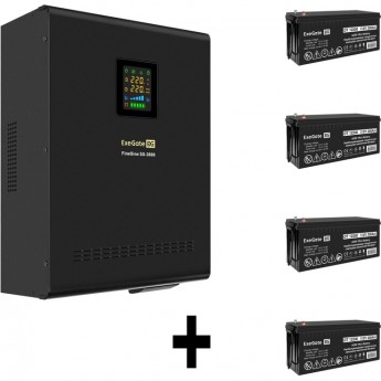Комплект EXEGATE ИБП EX296003RUS + батарея 200Aч EX282991RUS 4шт Комплект EXEGATE ИБП EX296003RUS + батарея 200Aч EX282991RUS 4шт