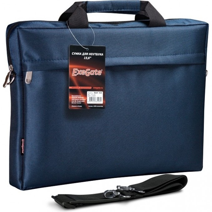Сумка EXEGATE START S15 DEEP BLUE, темно-синяя, полиэстер, для ноутбуков до 15.6" EX205137RUS Сумка EXEGATE START S15 DEEP BLUE, темно-синяя, полиэстер, для ноутбуков до 15.6" EX205137RUS